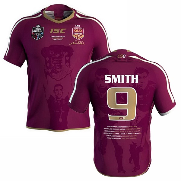 Camiseta Qld Maroons Smith 2018 Rojo